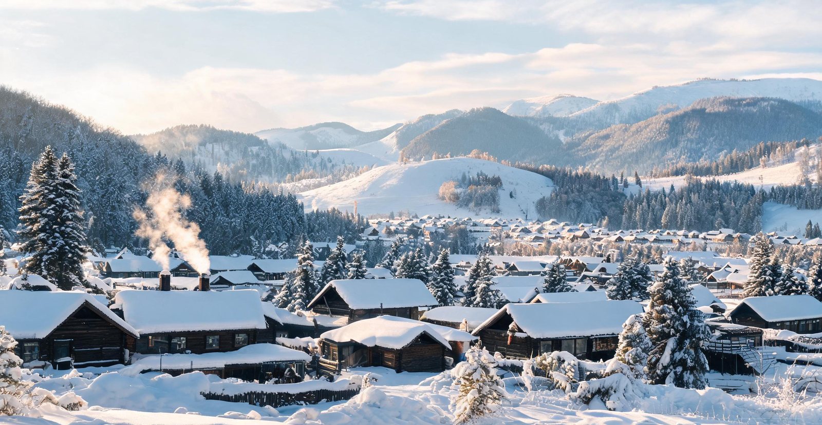 Snowy village of Beiji in Mohe, Heilongjiang