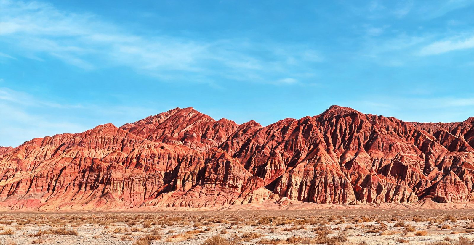 The red Flaming Mountains near Turpan, Xinjiang