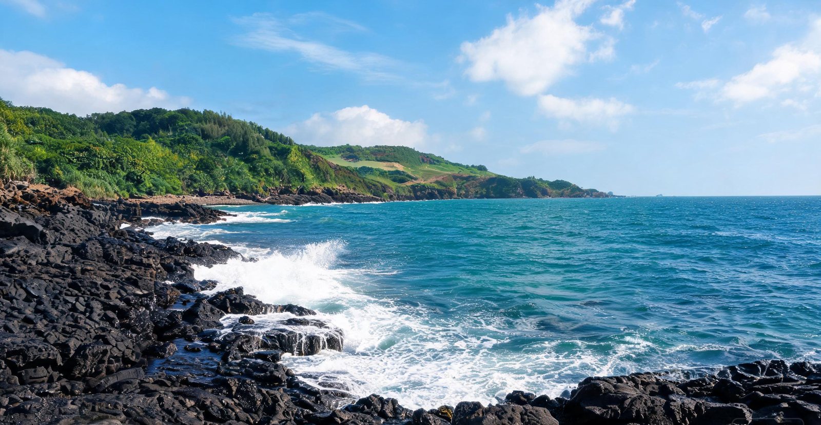 Volcanic coastline of Weizhou Island near Beihai, Guangxi