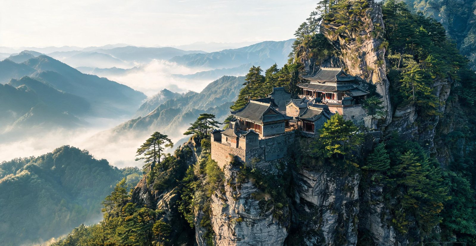 Taoist temples on the cliffs of the Wudang Mountains, Hubei